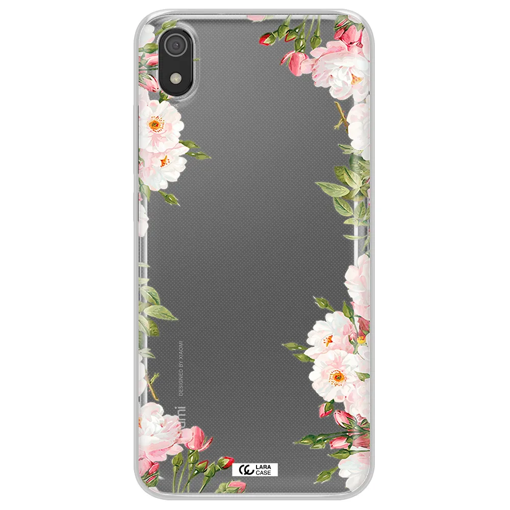 Watercolor Floral Frame Xiaomi Redmi 7A Clear TPU Case