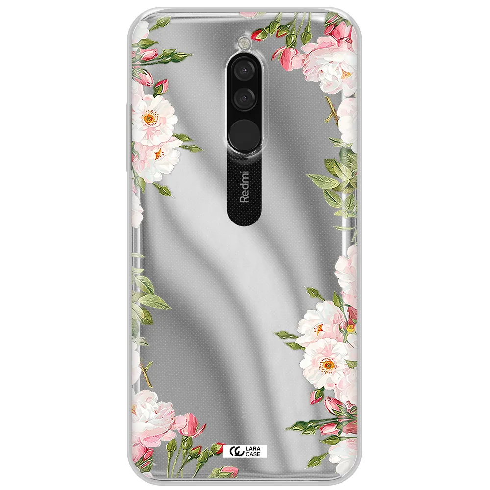 Watercolor Floral Frame Xiaomi Redmi 8 Clear Tpu Case