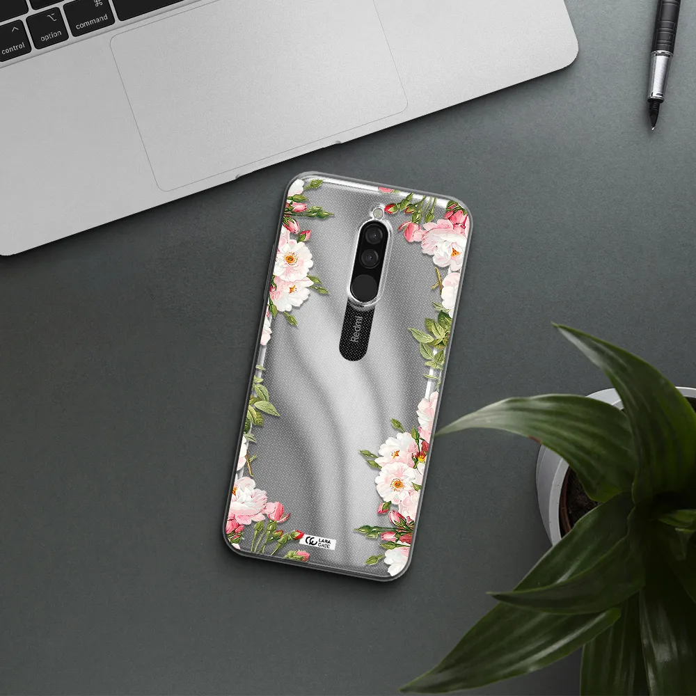 Watercolor Floral Frame Xiaomi Redmi 8 Clear Tpu Case