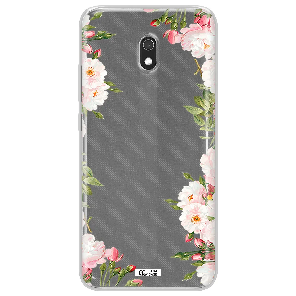 Watercolor Floral Frame Xiaomi Redmi 8A Clear TPU Case