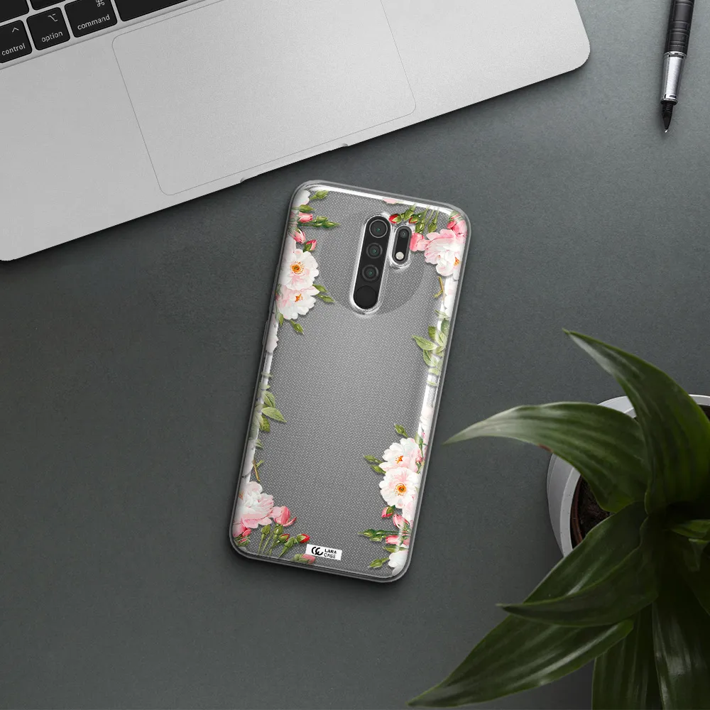 Watercolor Floral Frame Xiaomi Redmi 9 Clear TPU Case