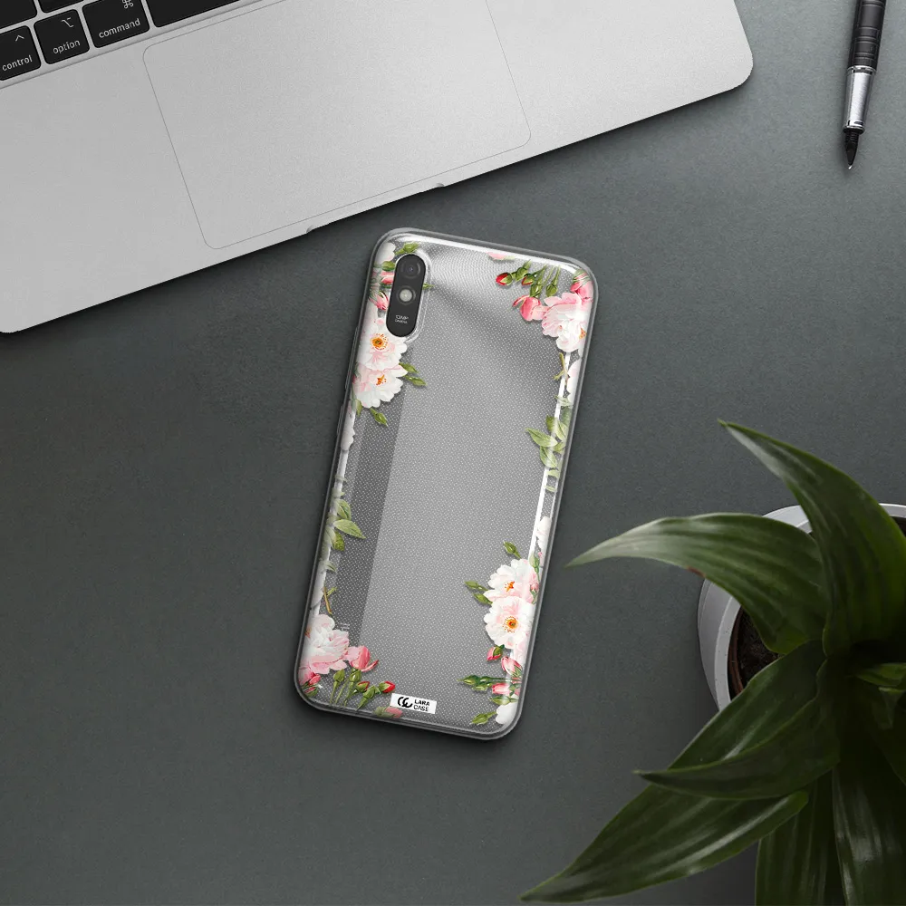 Watercolor Floral Frame Xiaomi Redmi 9A Clear TPU Case