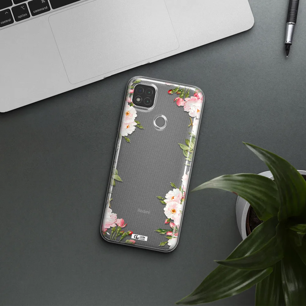 Watercolor Floral Frame Xiaomi Redmi 9C Clear TPU Case
