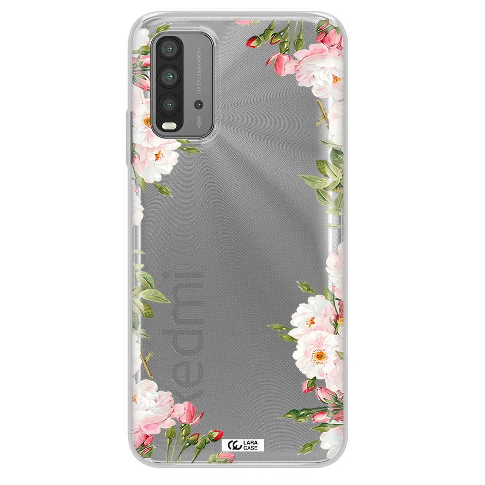 Watercolor Floral Frame Xiaomi Redmi 9T Clear TPU Case