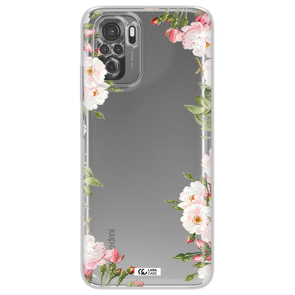 Watercolor Floral Frame Xiaomi Redmi Note 10S Clear Tpu Case