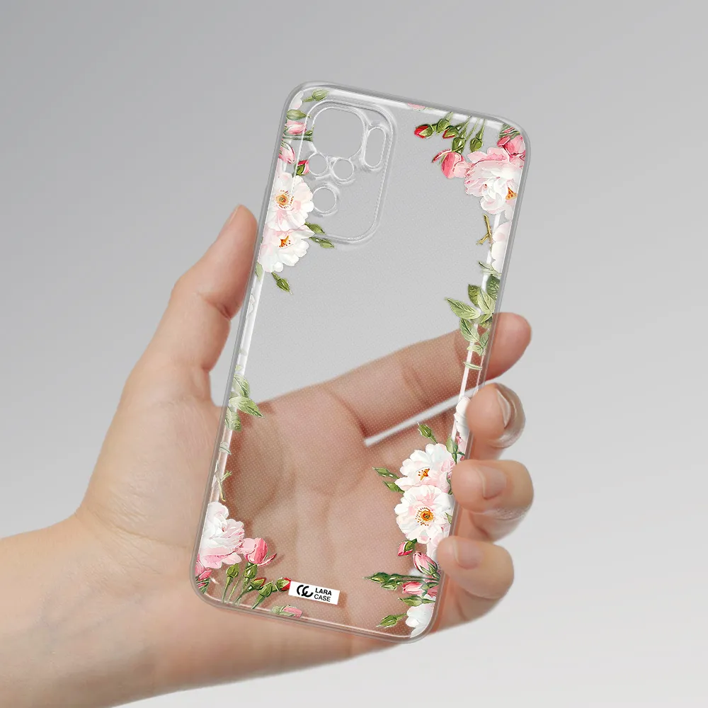 Watercolor Floral Frame Xiaomi Redmi Note 10S Clear Tpu Case