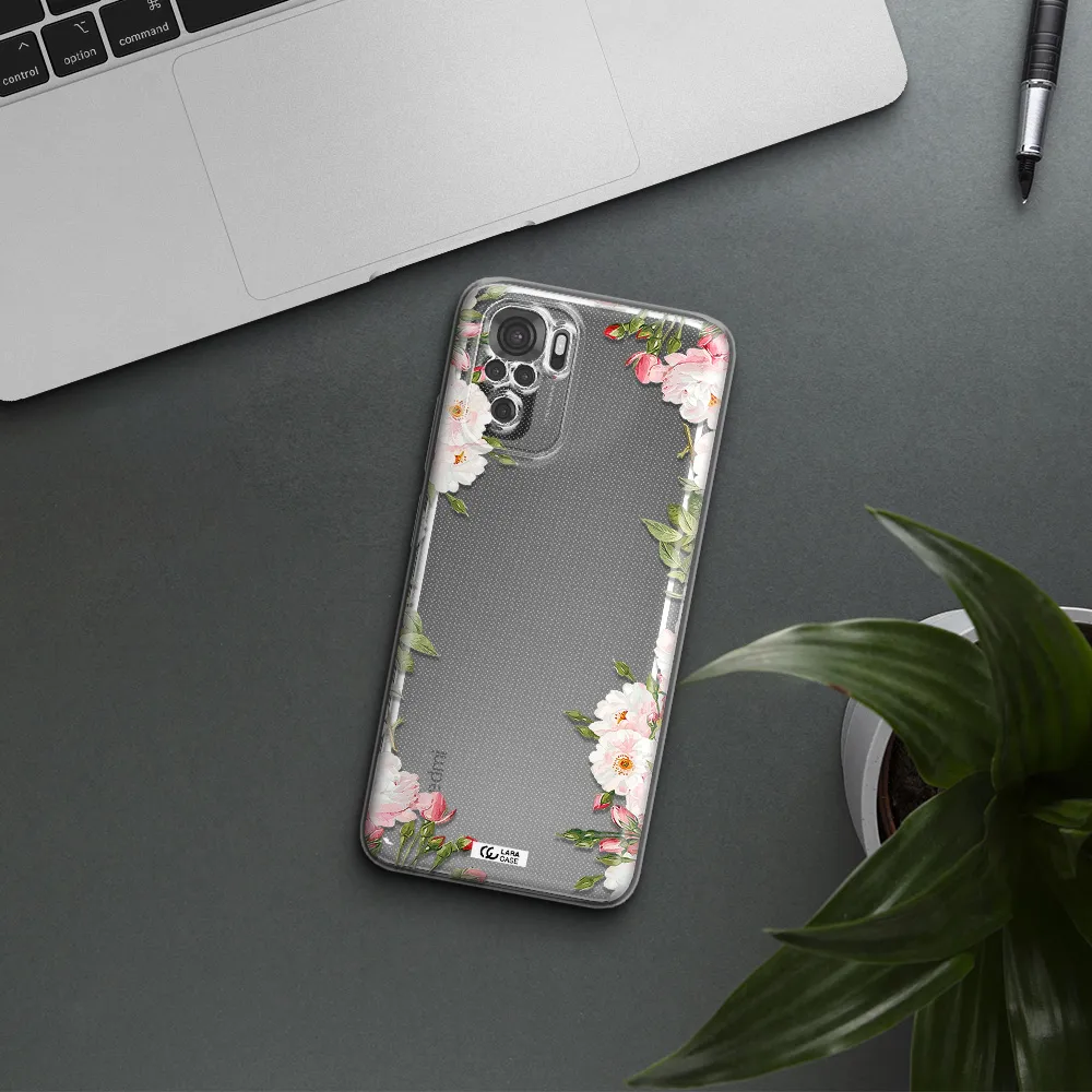 Watercolor Floral Frame Xiaomi Redmi Note 10S Clear Tpu Case