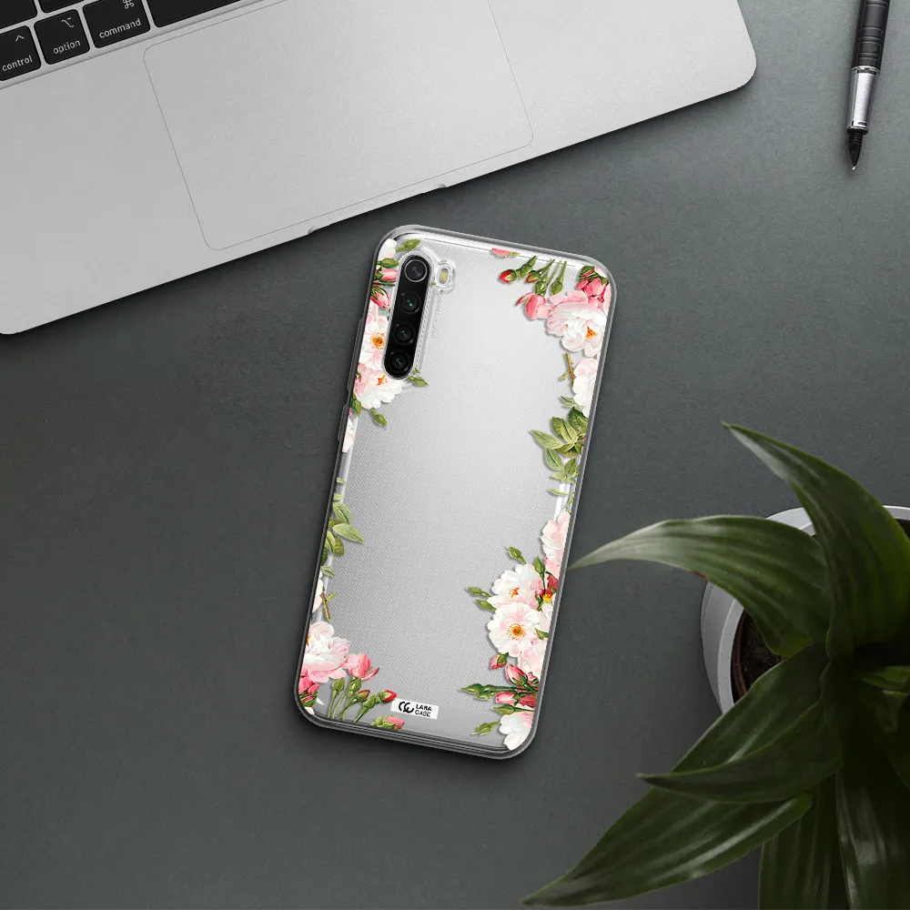 Watercolor Floral Frame Xiaomi Redmi Note 8T Clear Tpu Case