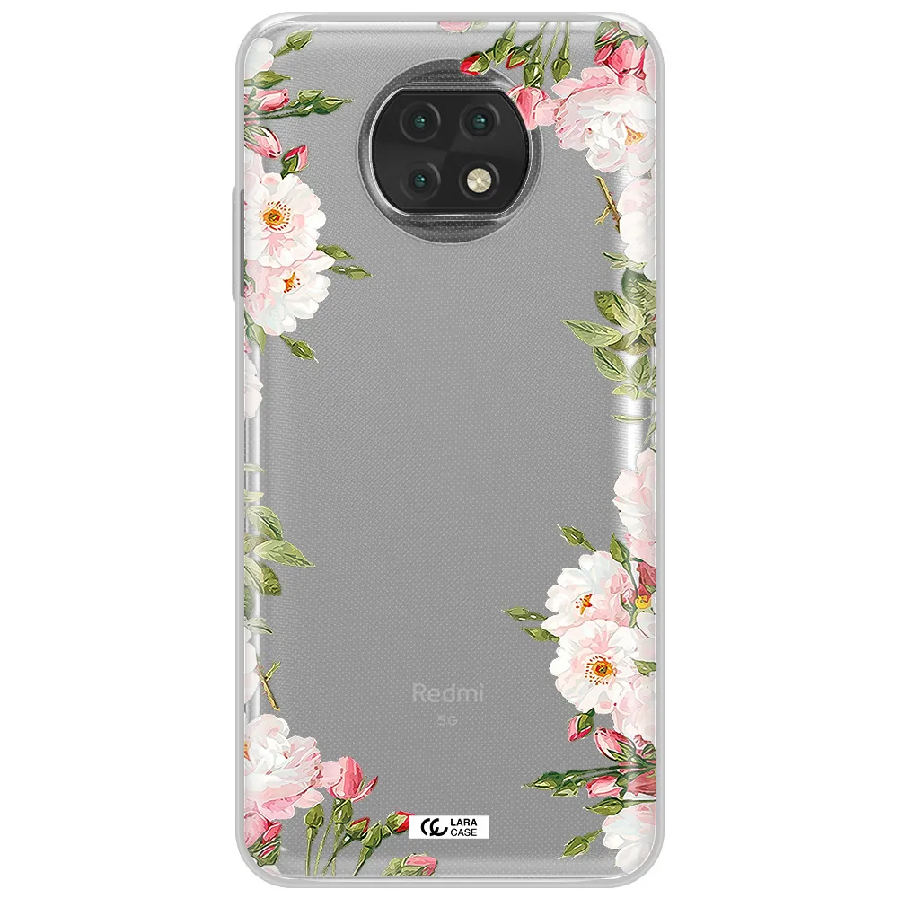 Watercolor Floral Frame Xiaomi Redmi Note 9T Clear Tpu Case