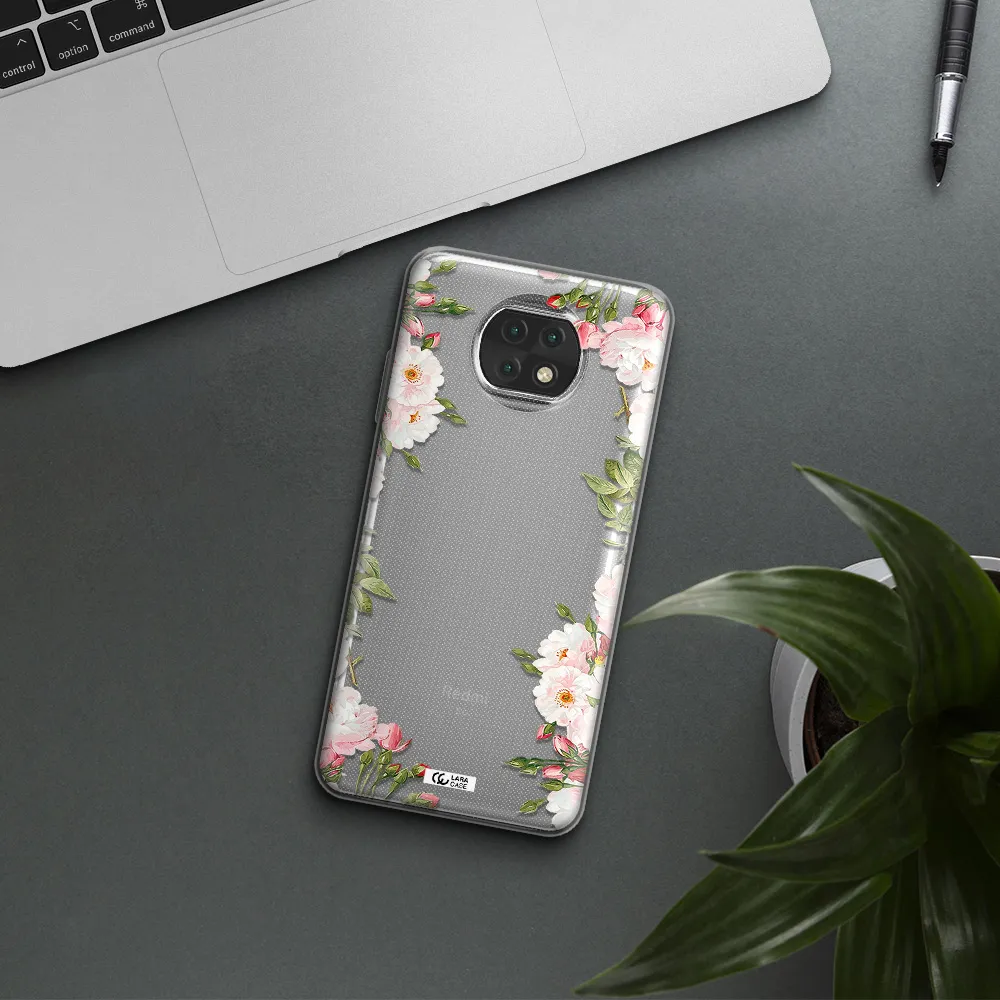 Watercolor Floral Frame Xiaomi Redmi Note 9T Clear Tpu Case