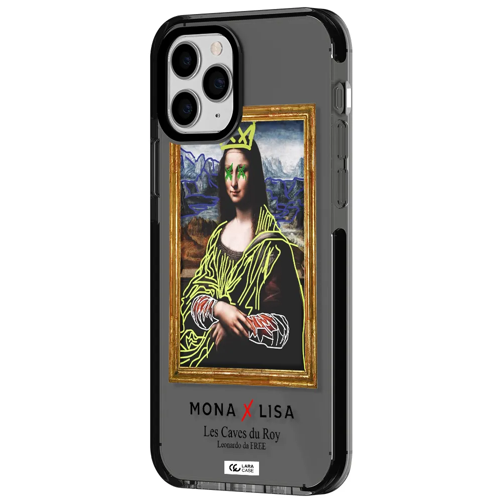 Monalisa Pop Art Apple iPhone 11 pro impact Smoke Black Case