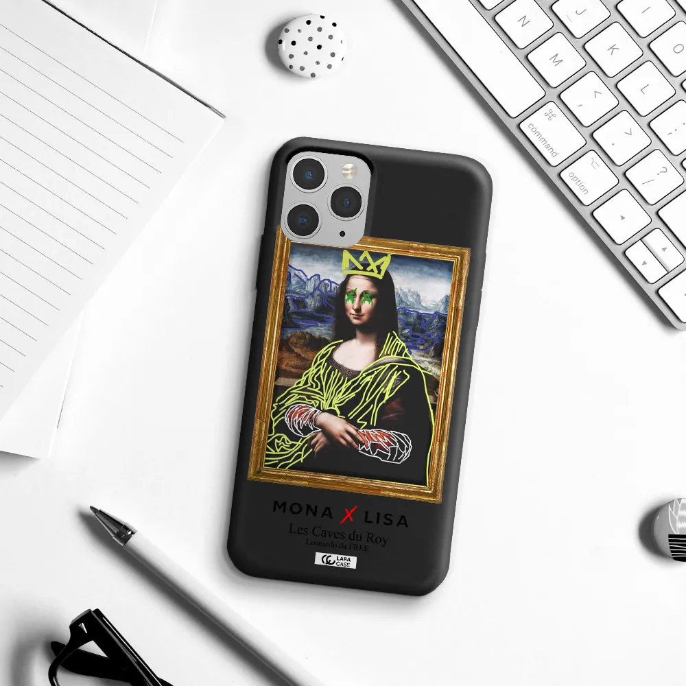 Monalisa Pop Art Apple iPhone 11 pro max Silicone black Case
