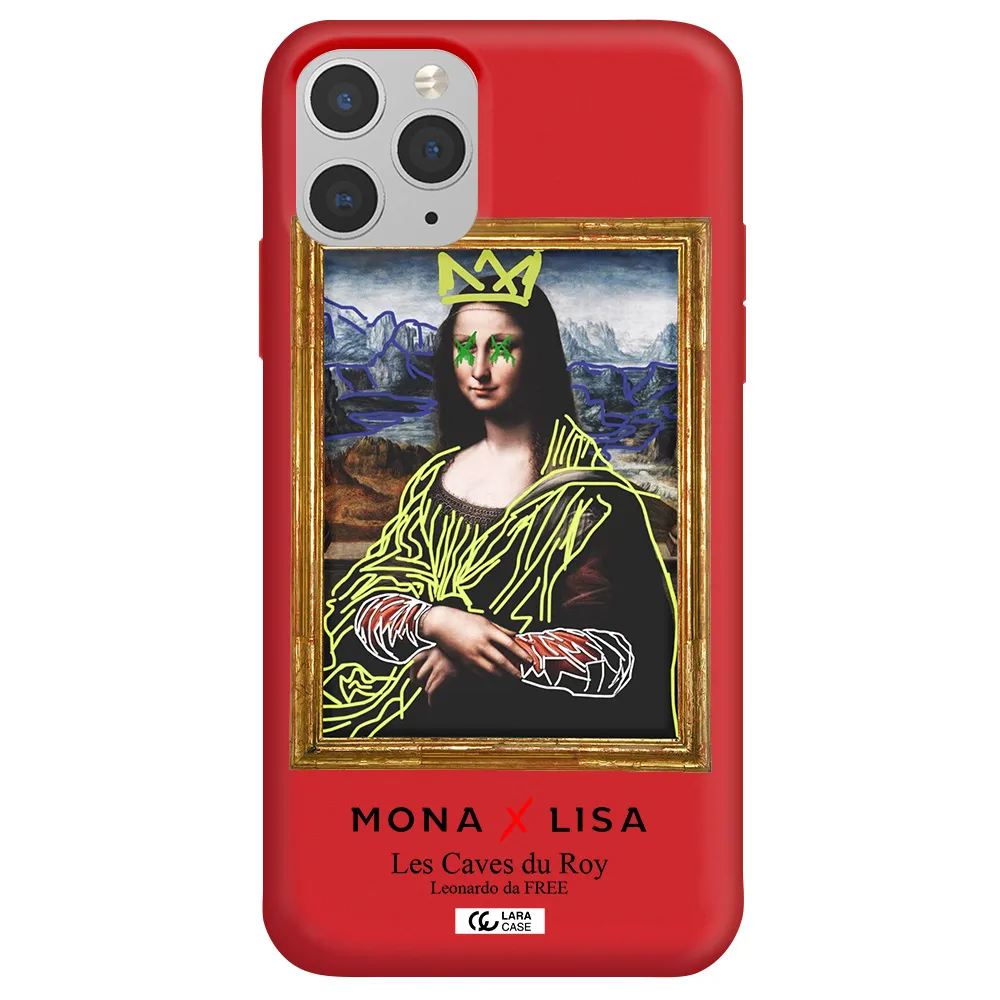 Monalisa Pop Art Apple iPhone 11 pro max Silicone Imperial Red Case