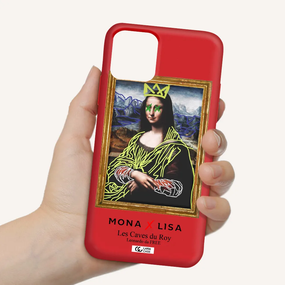 Monalisa Pop Art Apple iPhone 11 pro max Silicone Imperial Red Case