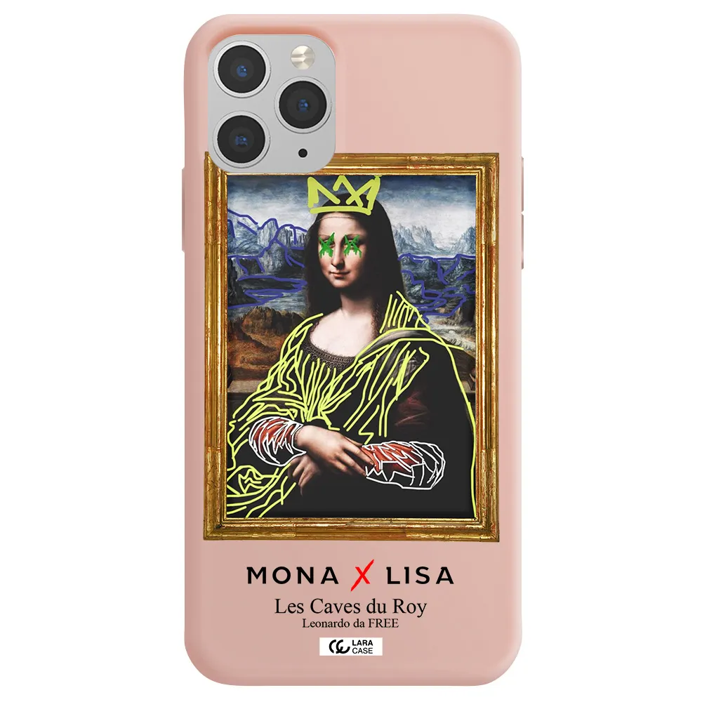 Monalisa Pop Art Apple iPhone 11 pro max Silicone pastel pink Case