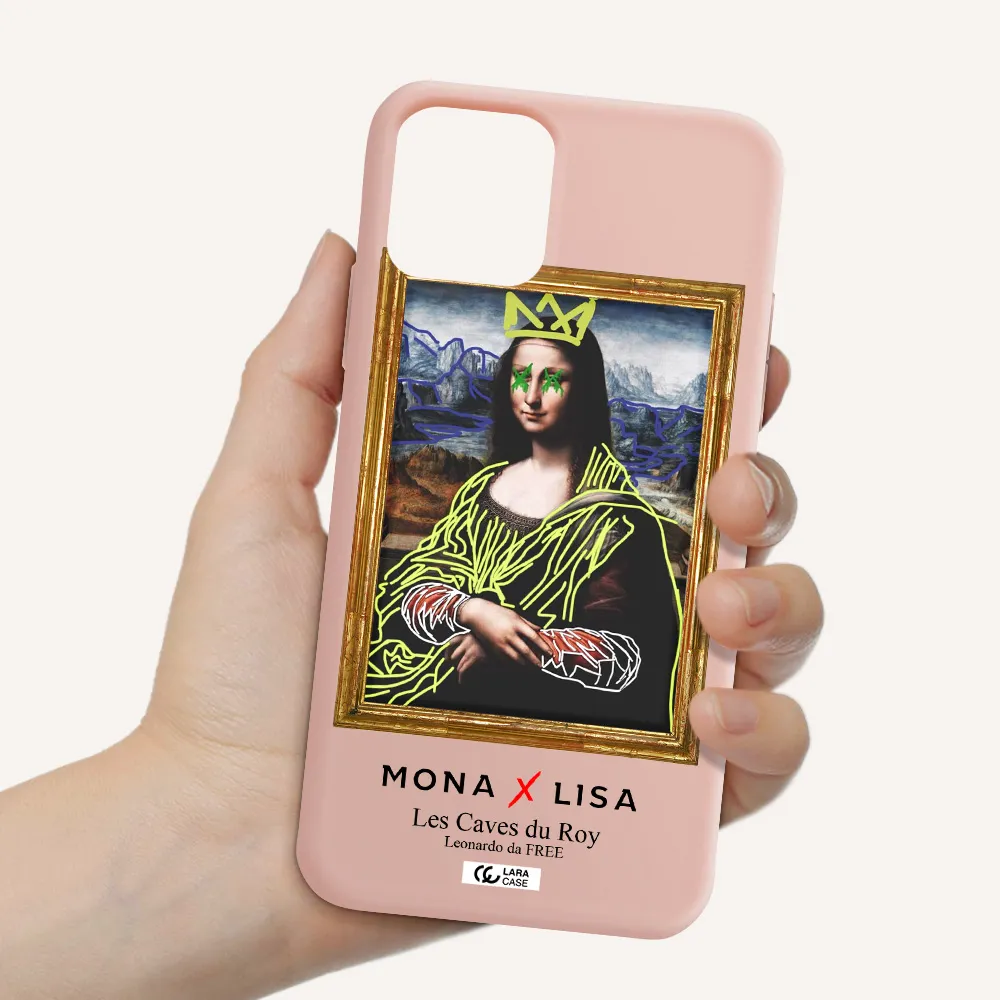 Monalisa Pop Art Apple iPhone 11 pro max Silicone pastel pink Case
