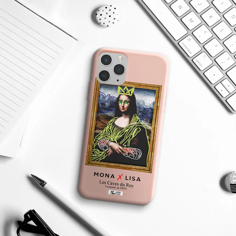 Monalisa Pop Art Apple iPhone 11 pro max Silicone pastel pink Case