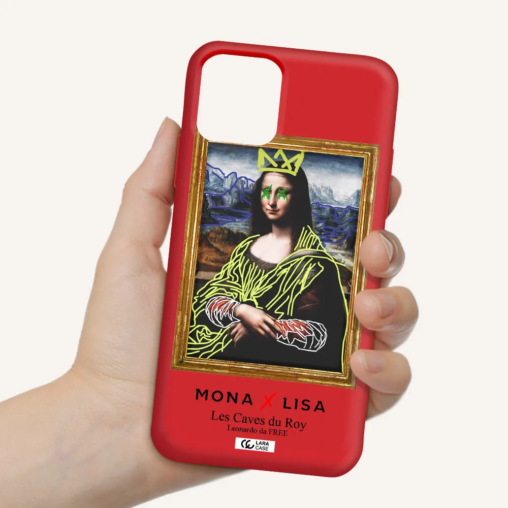 Monalisa Pop Art Apple iPhone 11 pro Silicone Imperial Red Case