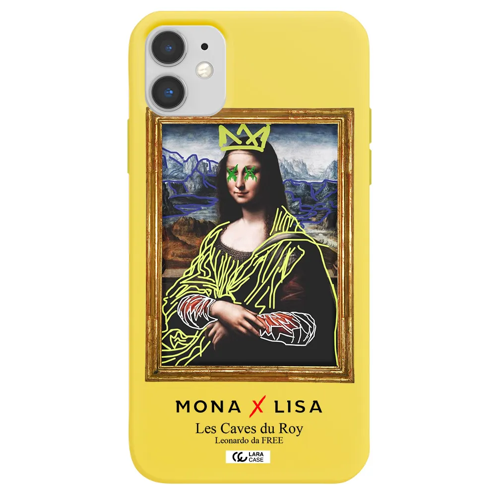 Monalisa Pop Art Apple iPhone 11 Silicone canary yellow Case