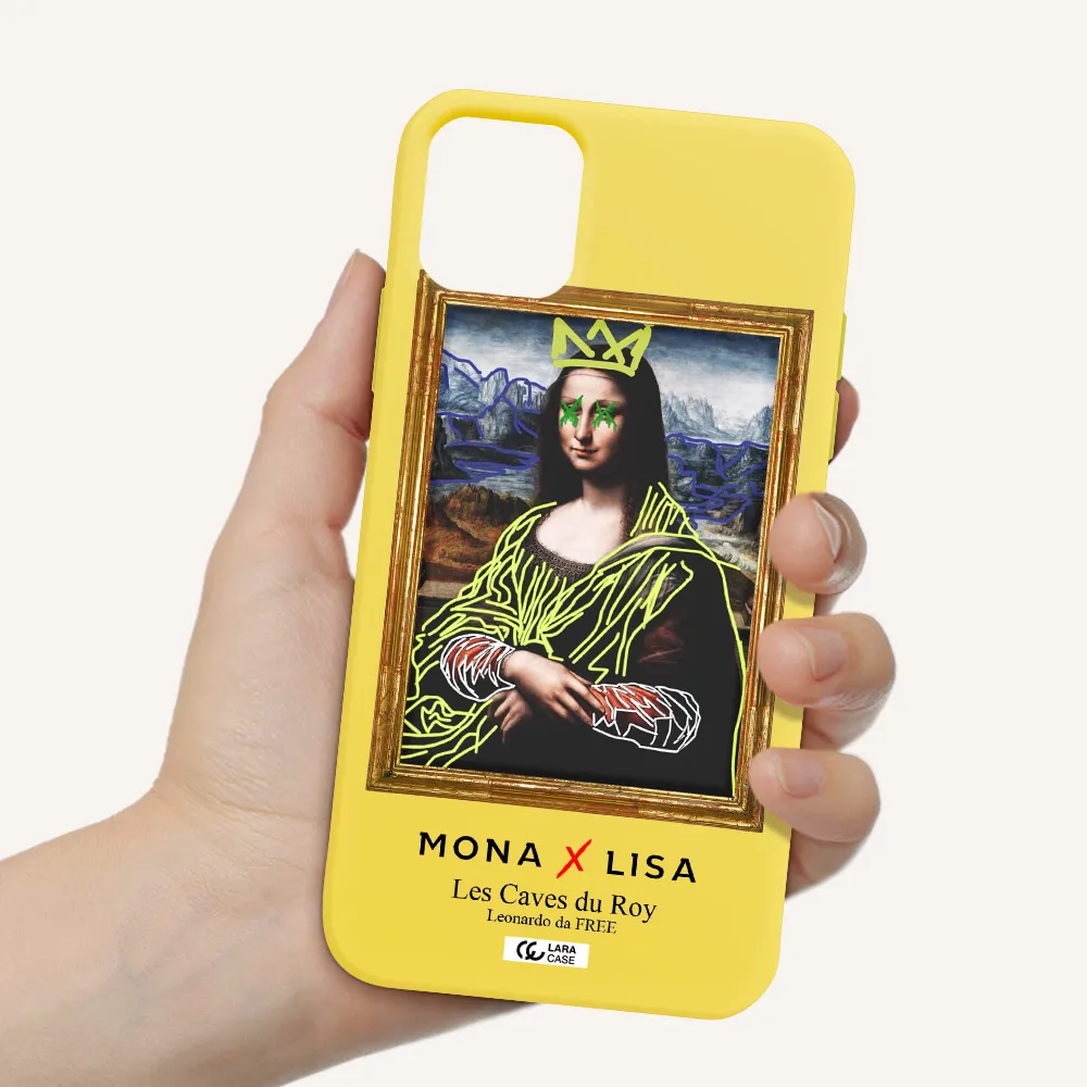 Monalisa Pop Art Apple iPhone 11 Silicone canary yellow Case
