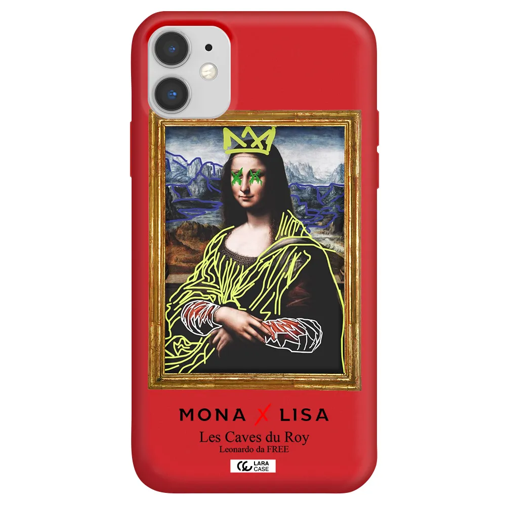 Monalisa Pop Art Apple iPhone 11 Silicone Imperial Red Case