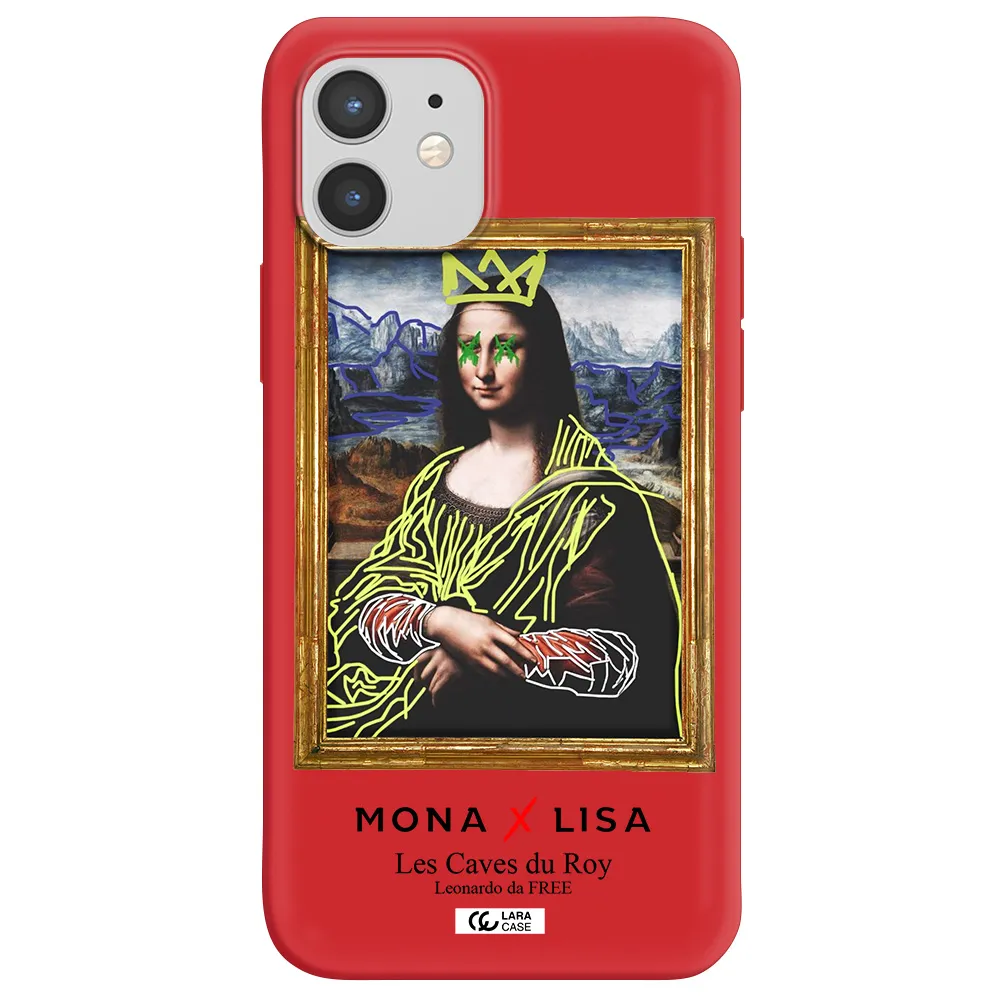 Monalisa Pop Art Apple iPhone 12 mini Silicone Imperial Red Case