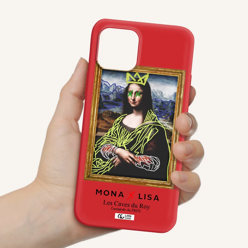 Monalisa Pop Art Apple iPhone 12 mini Silicone Imperial Red Case