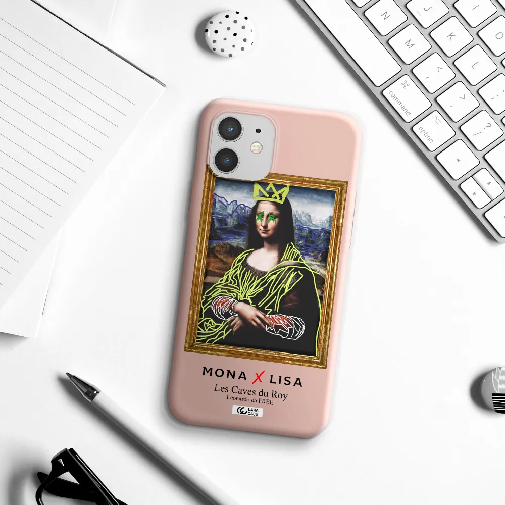 Monalisa Pop Art Apple iPhone 12 mini Silicone pastel pink Case