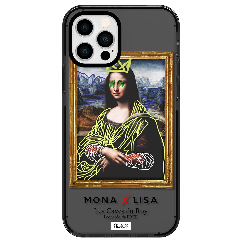 Monalisa Pop Art Apple iPhone 12 pro impact Smoke Black Case