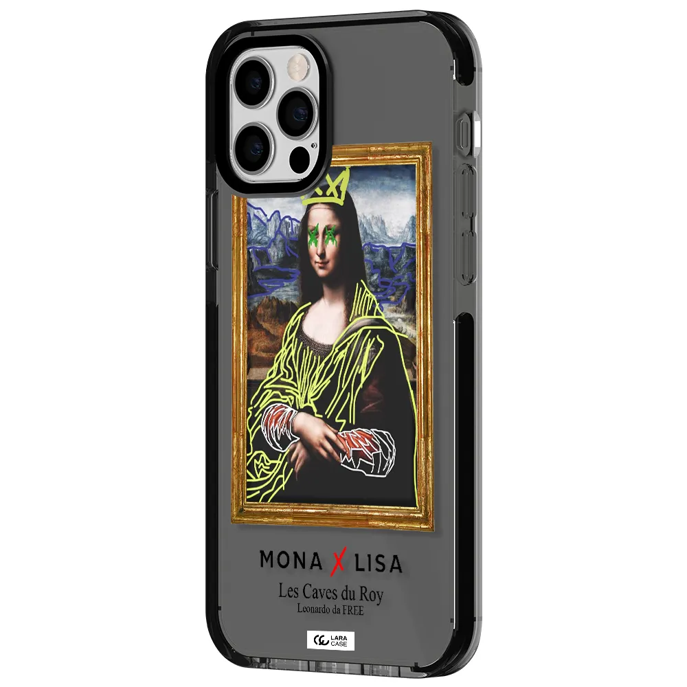 Monalisa Pop Art Apple iPhone 12 pro impact Smoke Black Case