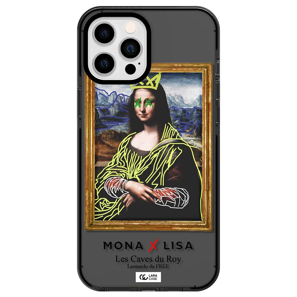 Monalisa Pop Art Apple iPhone 12 pro max impact Smoke Black Case