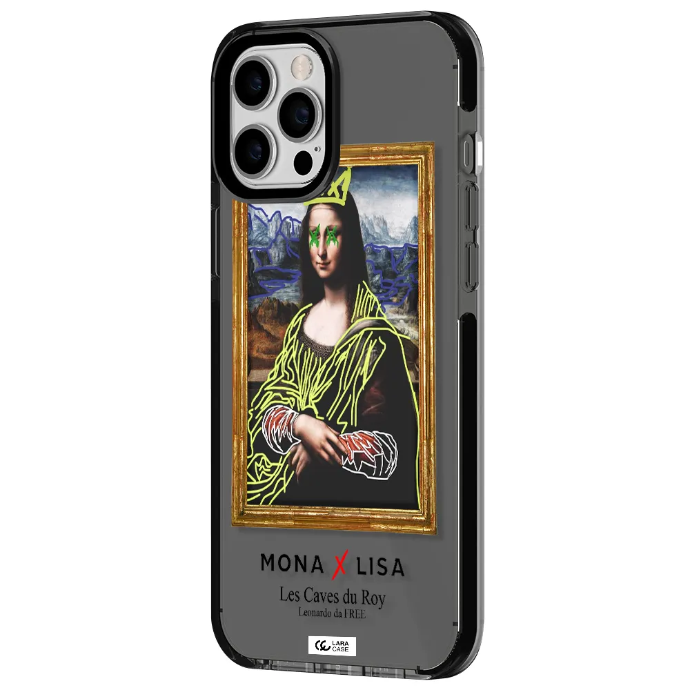 Monalisa Pop Art Apple iPhone 12 pro max impact Smoke Black Case