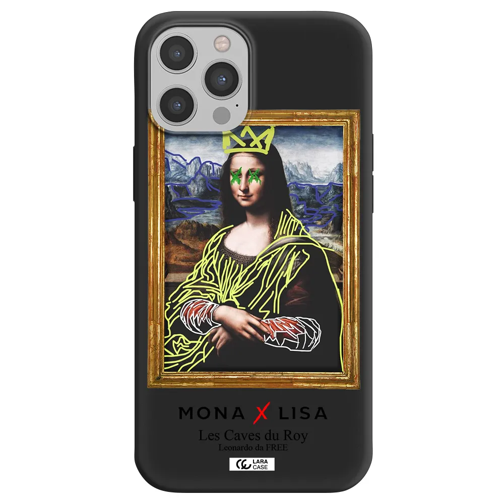 Monalisa Pop Art Apple iPhone 12 pro Silicone black Case