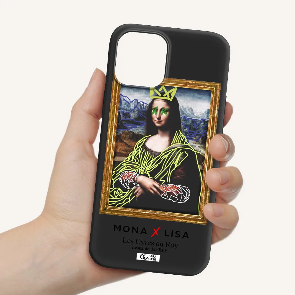 Monalisa Pop Art Apple iPhone 12 pro Silicone black Case
