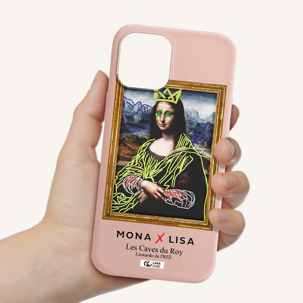 Monalisa Pop Art Apple iPhone 12 pro Silicone pastel pink Case
