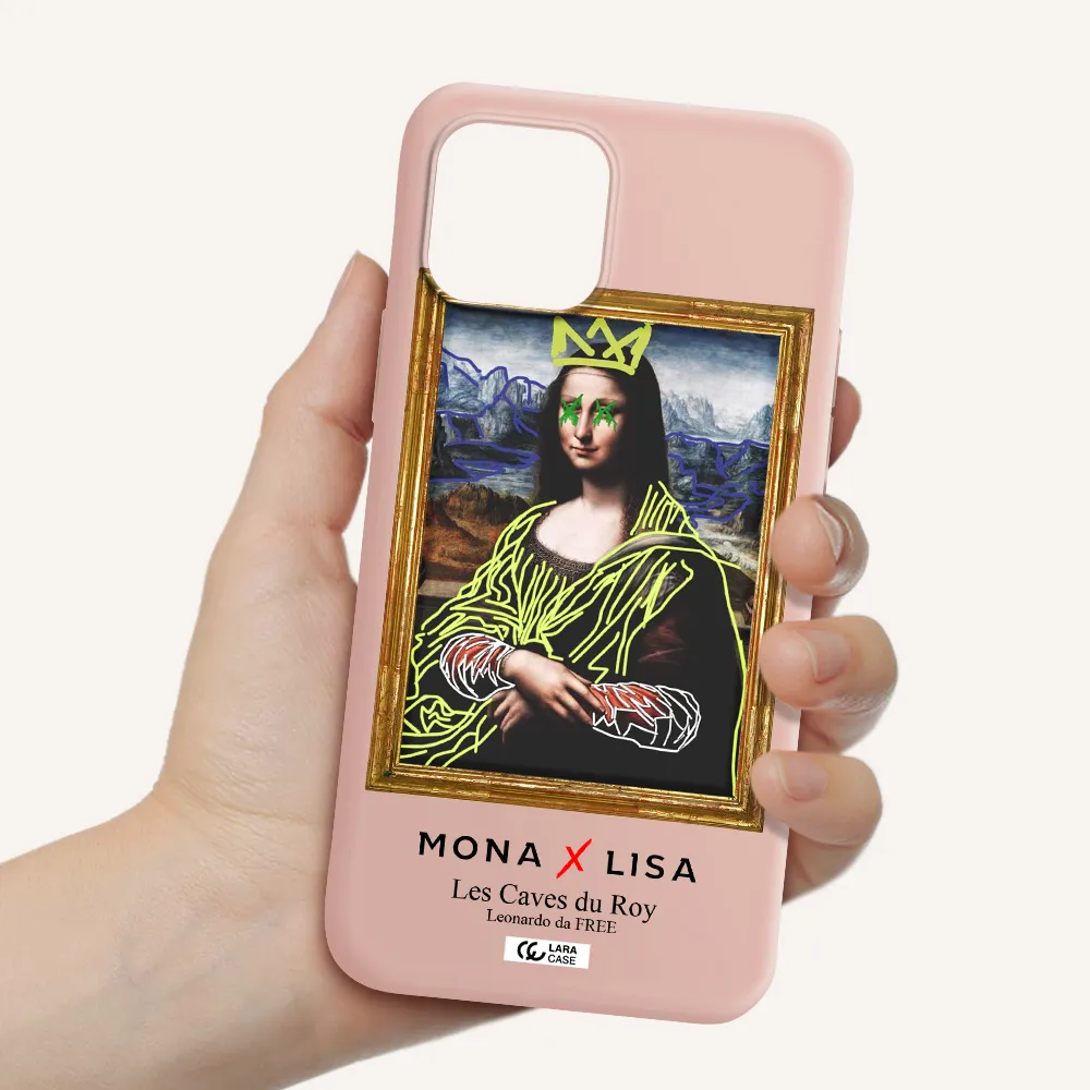 Monalisa Pop Art Apple iPhone 12 Silicone pastel pink Case