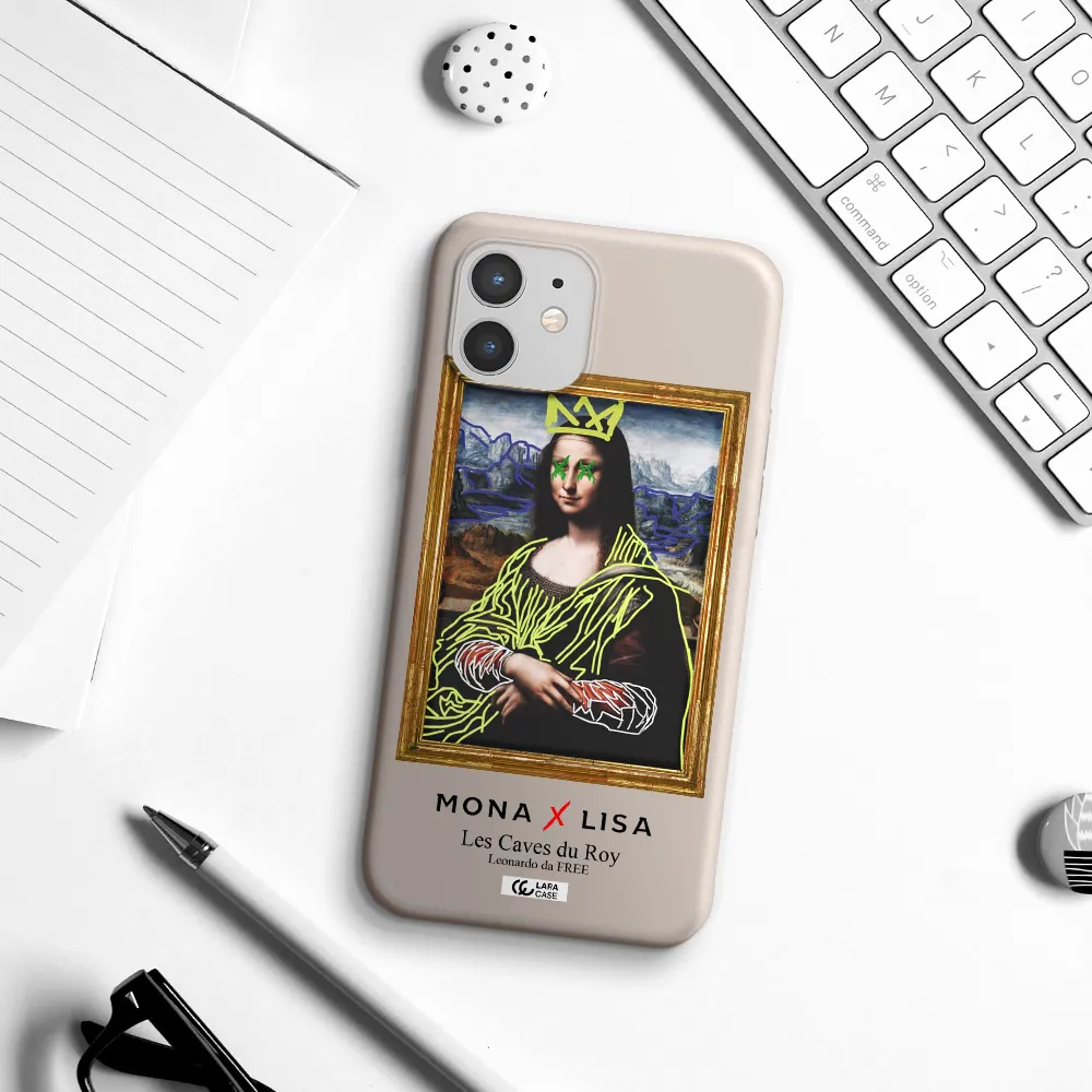 Monalisa Pop Art Apple iPhone 12 Silicone Stone Case