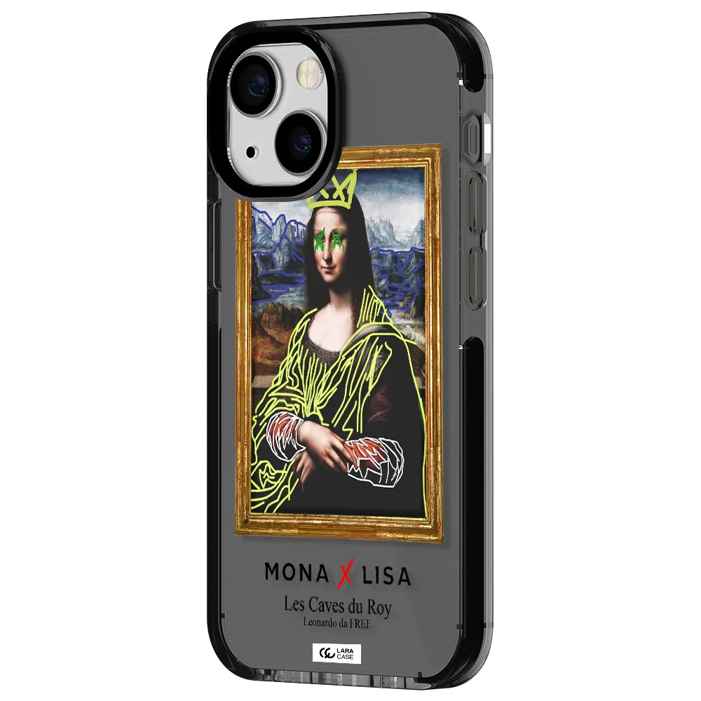 Monalisa Pop Art Apple iPhone 13 mini impact Smoke Black Case