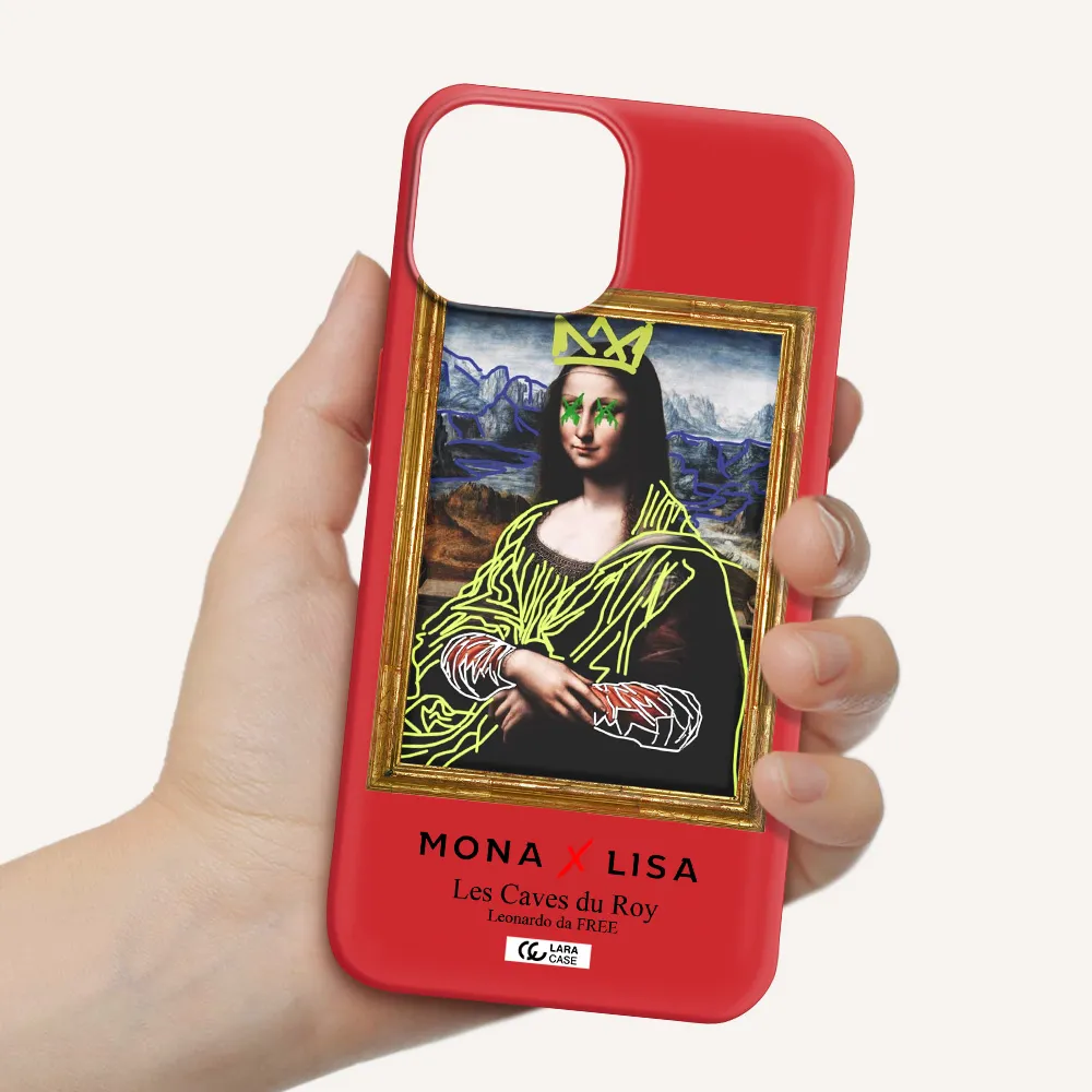 Monalisa Pop Art Apple iPhone 13 mini Silicone Imperial Red Case