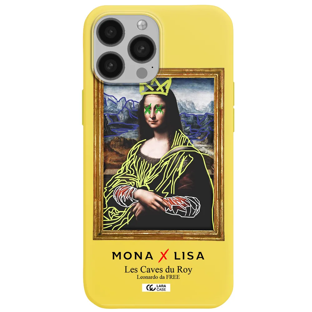 Monalisa Pop Art Apple iPhone 13 Pro Max Silicone canary yellow Case