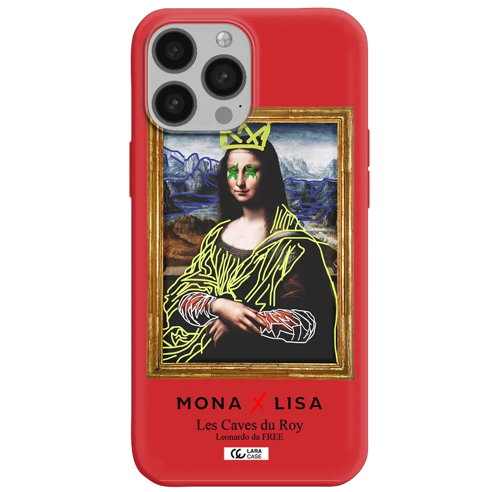 Monalisa Pop Art Apple iPhone 13 Pro Max Silicone Imperial Red Case