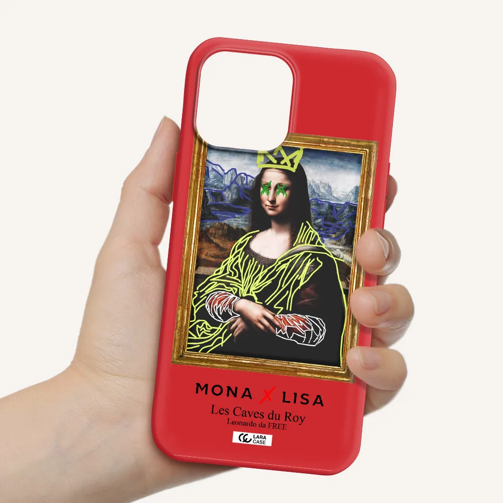 Monalisa Pop Art Apple iPhone 13 Pro Max Silicone Imperial Red Case