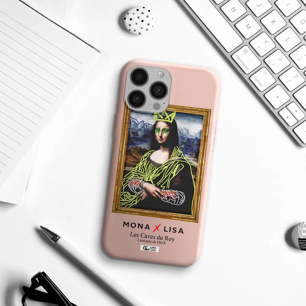 Monalisa Pop Art Apple iPhone 13 Pro Max Silicone pastel pink Case