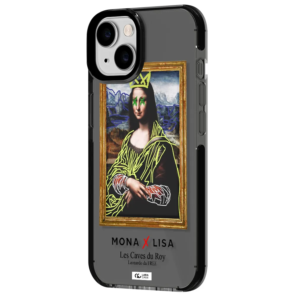 Monalisa Pop Art Apple iPhone 14 impact Smoke Black Case