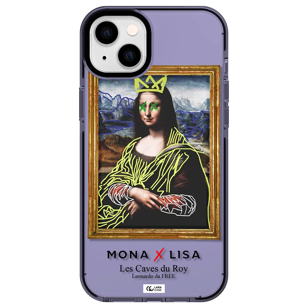 Monalisa Pop Art Apple iPhone 14 plus impact Lilac Case