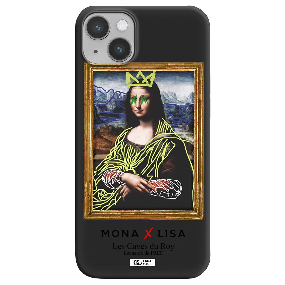 Monalisa Pop Art Apple iPhone 14 plus Silicone black Case