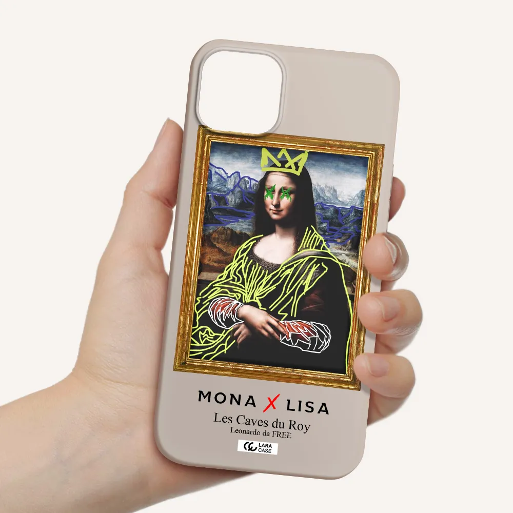 Monalisa Pop Art Apple iPhone 14 plus Silicone Stone Case