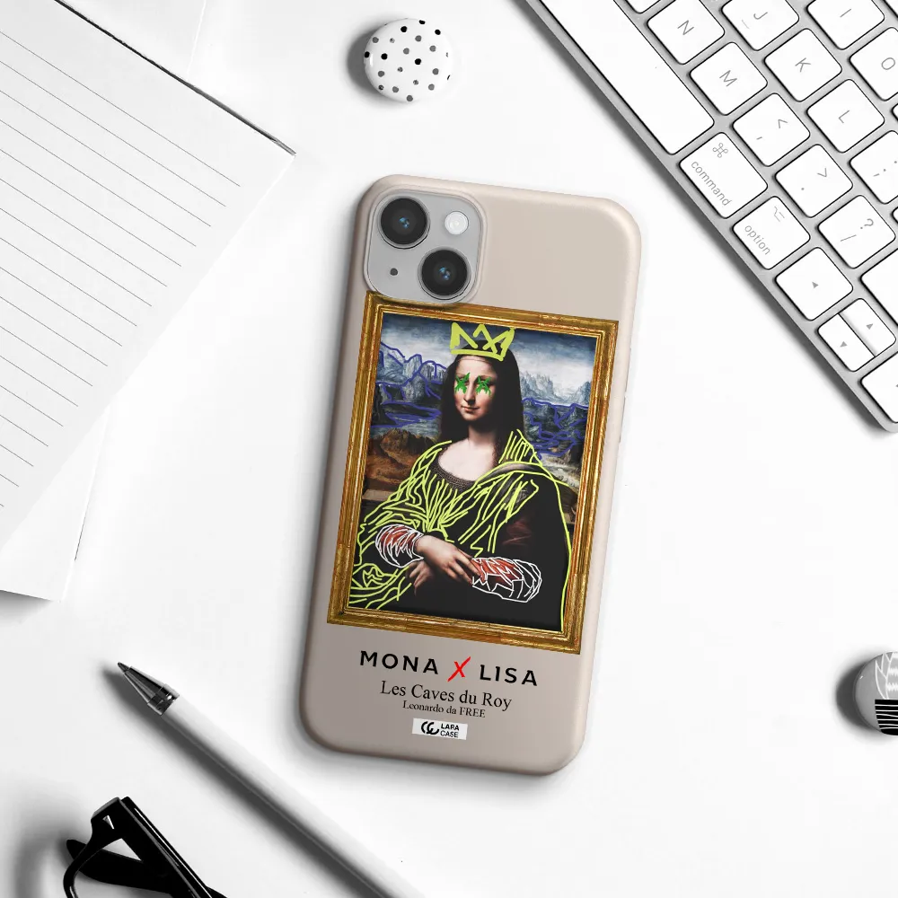 Monalisa Pop Art Apple iPhone 14 plus Silicone Stone Case