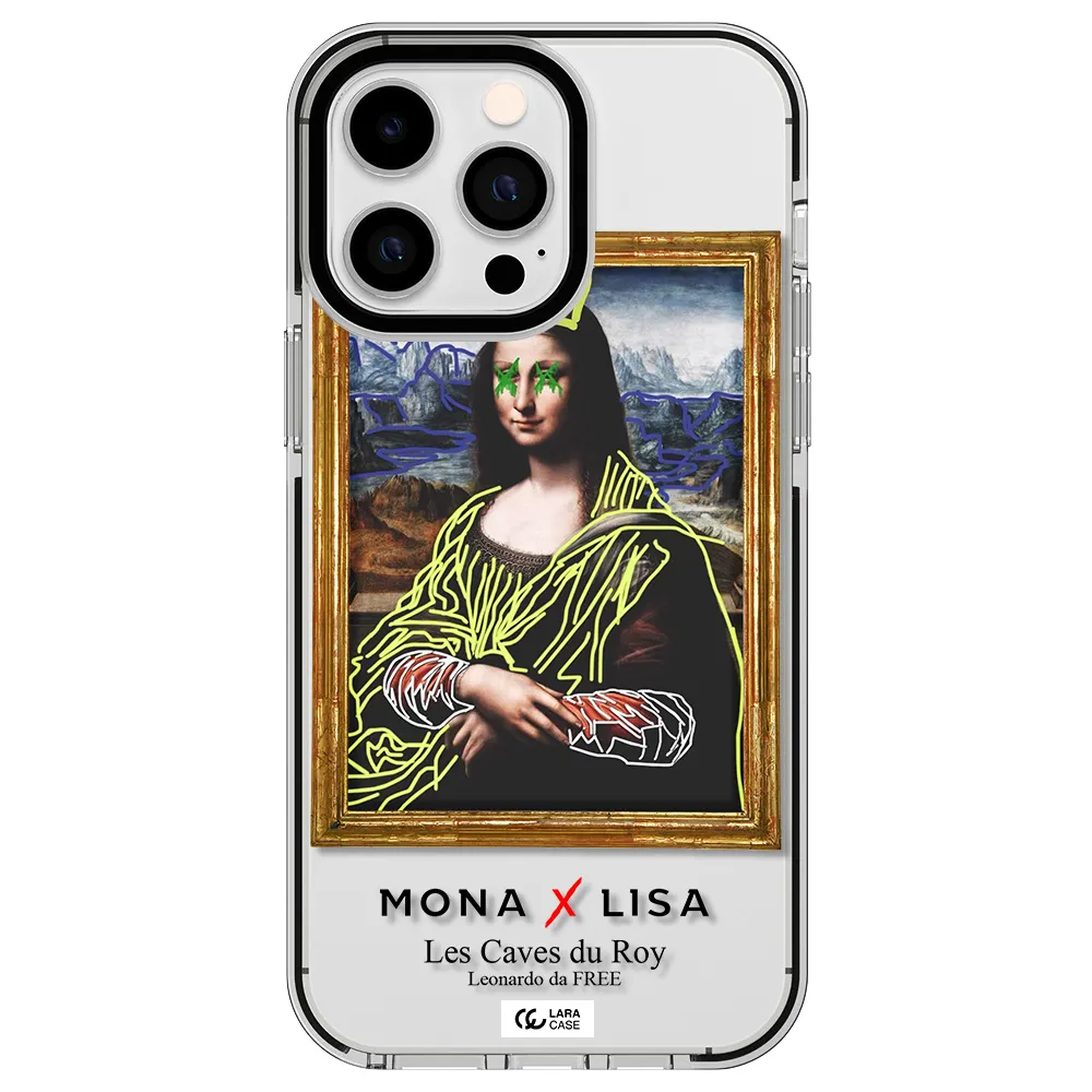 Monalisa Pop Art Apple iPhone 14 pro max impact black border Case