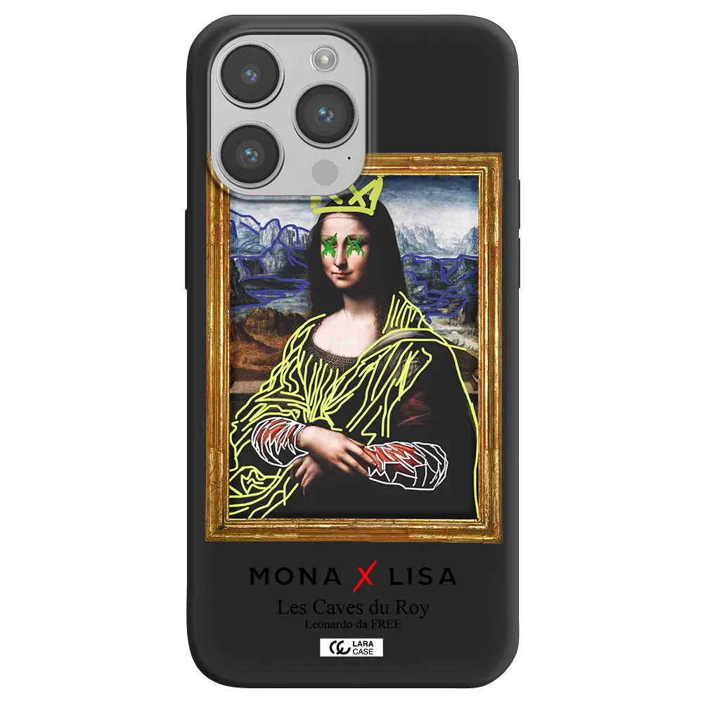 Monalisa Pop Art Apple iPhone 14 pro max Silicone black Case